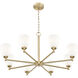 Oren 8 Light 42 inch Modern Gold Chandelier Ceiling Light