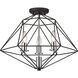 Geo 3 Light 18 inch Matte Black and Chrome Semi Flush Mount Ceiling Light