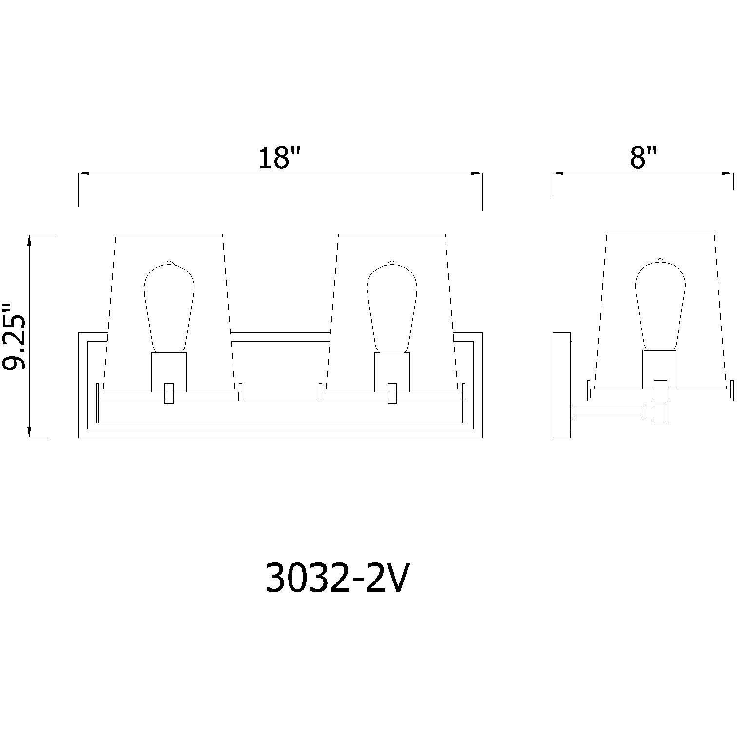 Callista 2 Light 18.25 inch Matte Black Vanity Wall Light