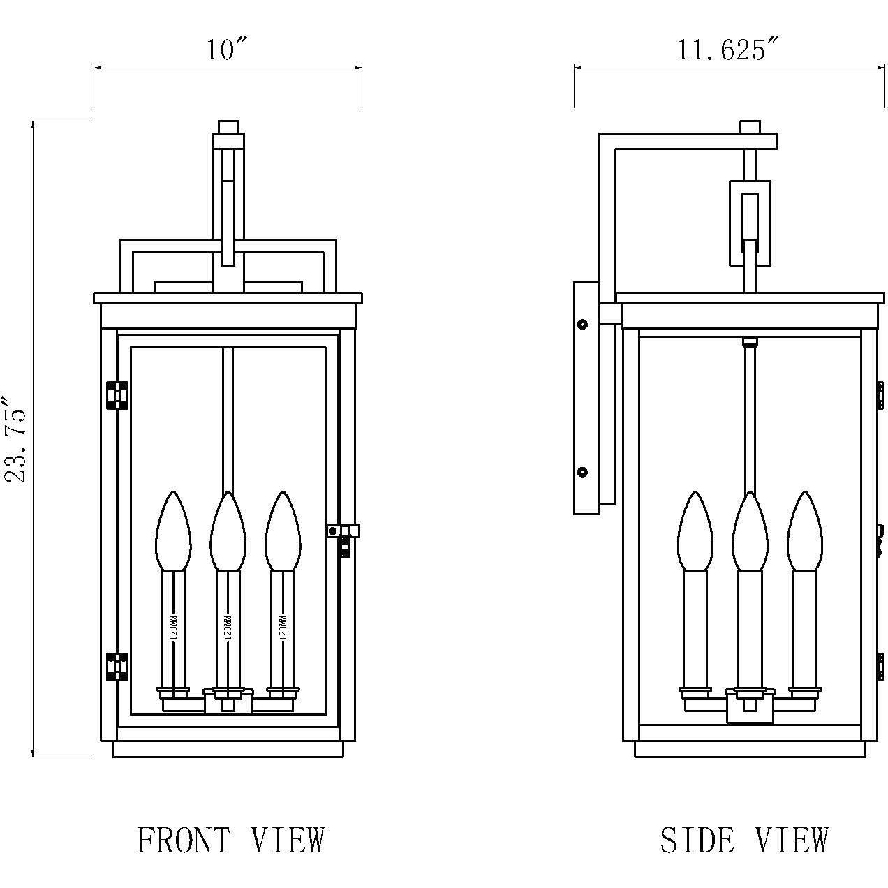Hartwell 4 Light 23.75 inch Sand Black Outdoor Wall Light