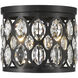 Dealey 3 Light 11.25 inch Matte Black Flush Mount Ceiling Light
