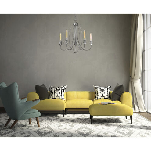 Persis 5 Light 22 inch Old Silver Chandelier Ceiling Light