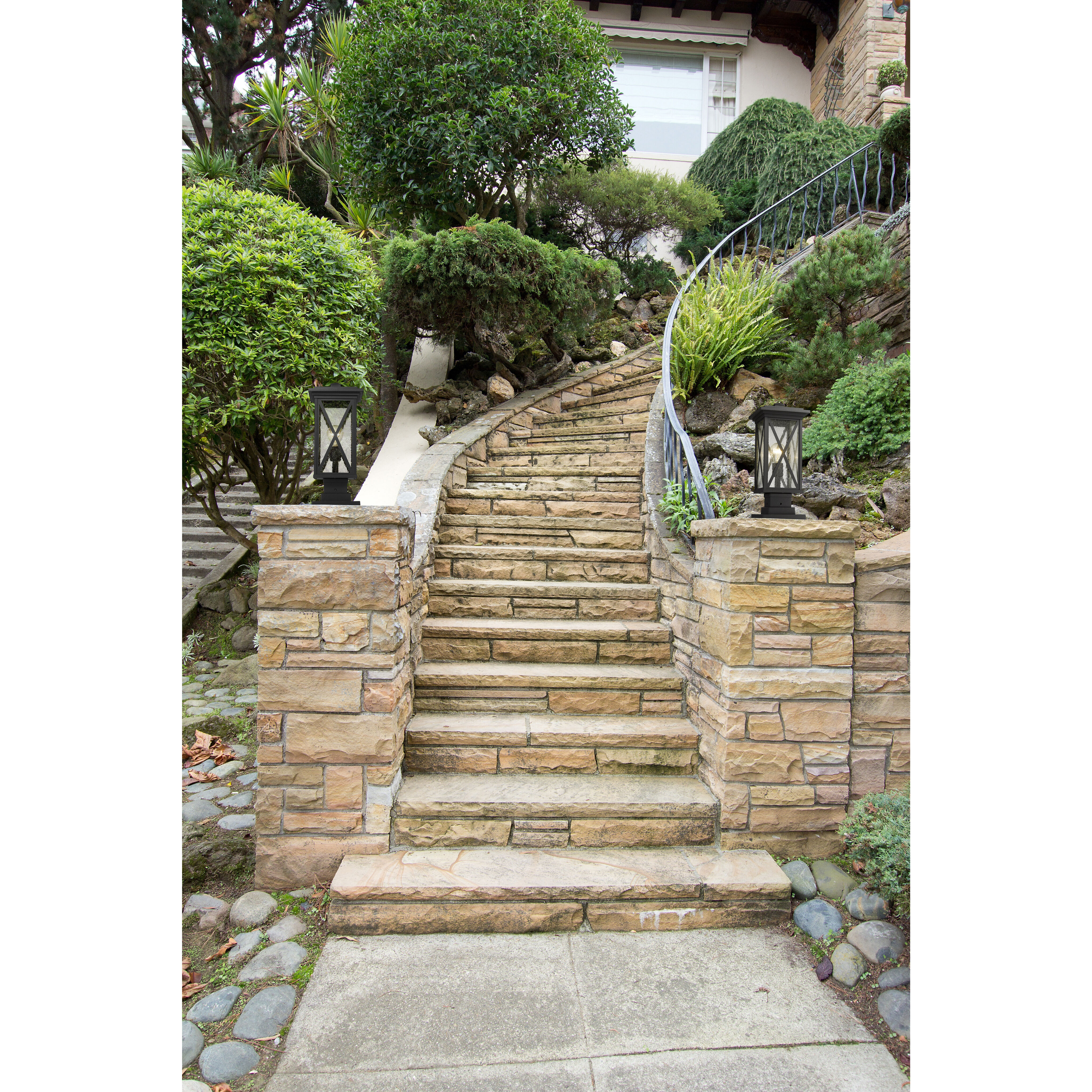 Brookside 1 Light 18.25 inch Black Outdoor Pier Mounted Fixture