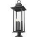Tiberius 6 Light 36.75 inch Black Outdoor Pier Mounted Fixture
