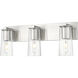 Titus 3 Light 24 inch Brushed Nickel Bath Vanity Light Wall Light