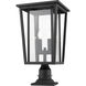 Seoul 2 Light 21.75 inch Black Outdoor Pier Mounted Fixture in 13.25