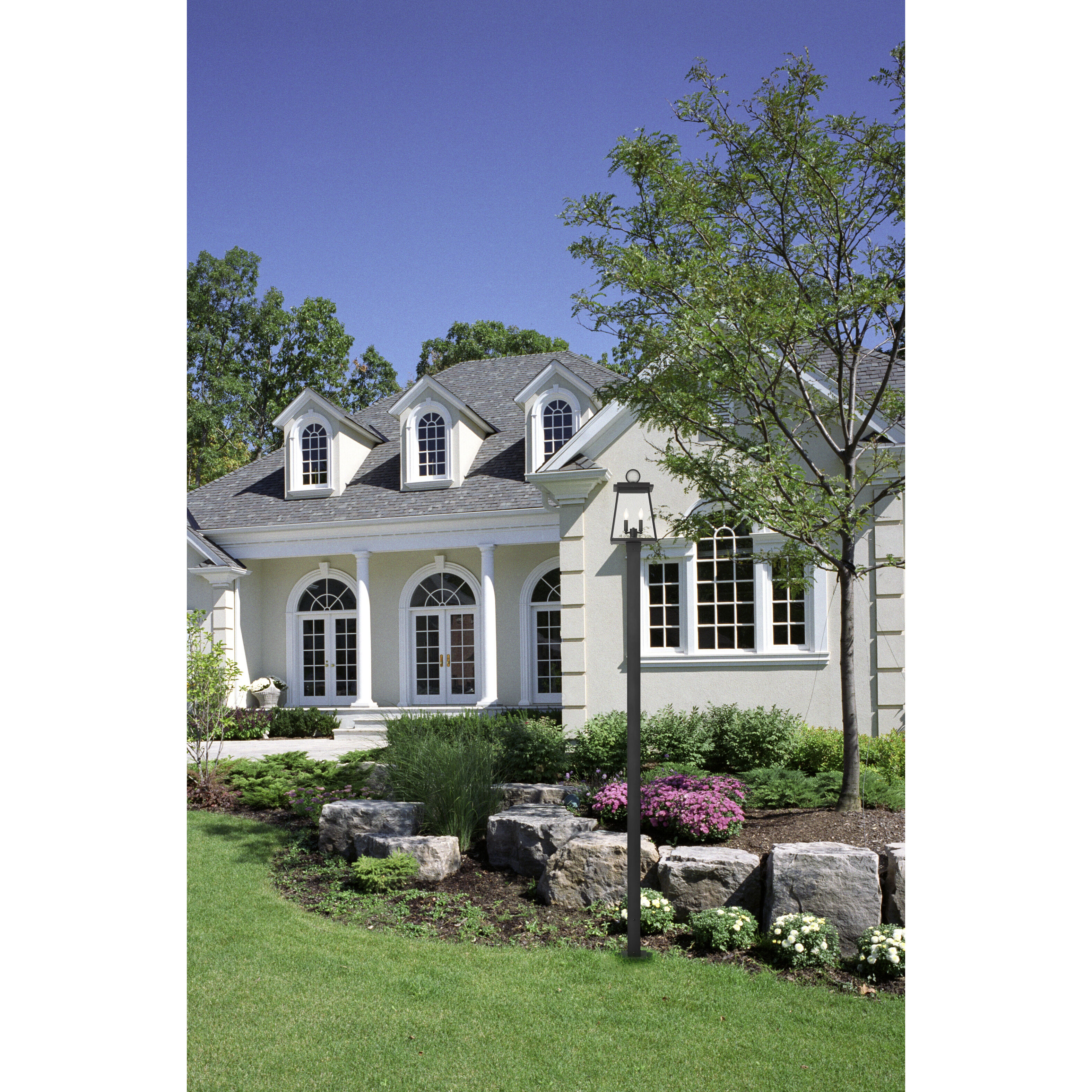 Broughton 4 Light 115.75 inch Black Outdoor Post Mounted Fixture