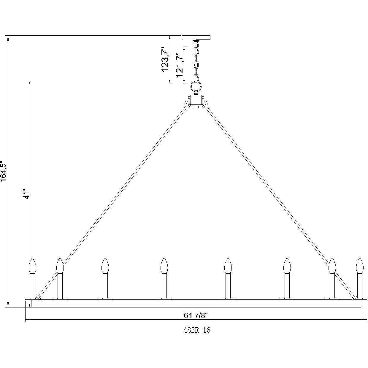 Barclay 16 Light 62 inch Rubbed Brass Chandelier Ceiling Light