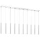 Forest LED 56.5 inch Chrome Linear Chandelier Ceiling Light in 10, 27, Chrome Steel