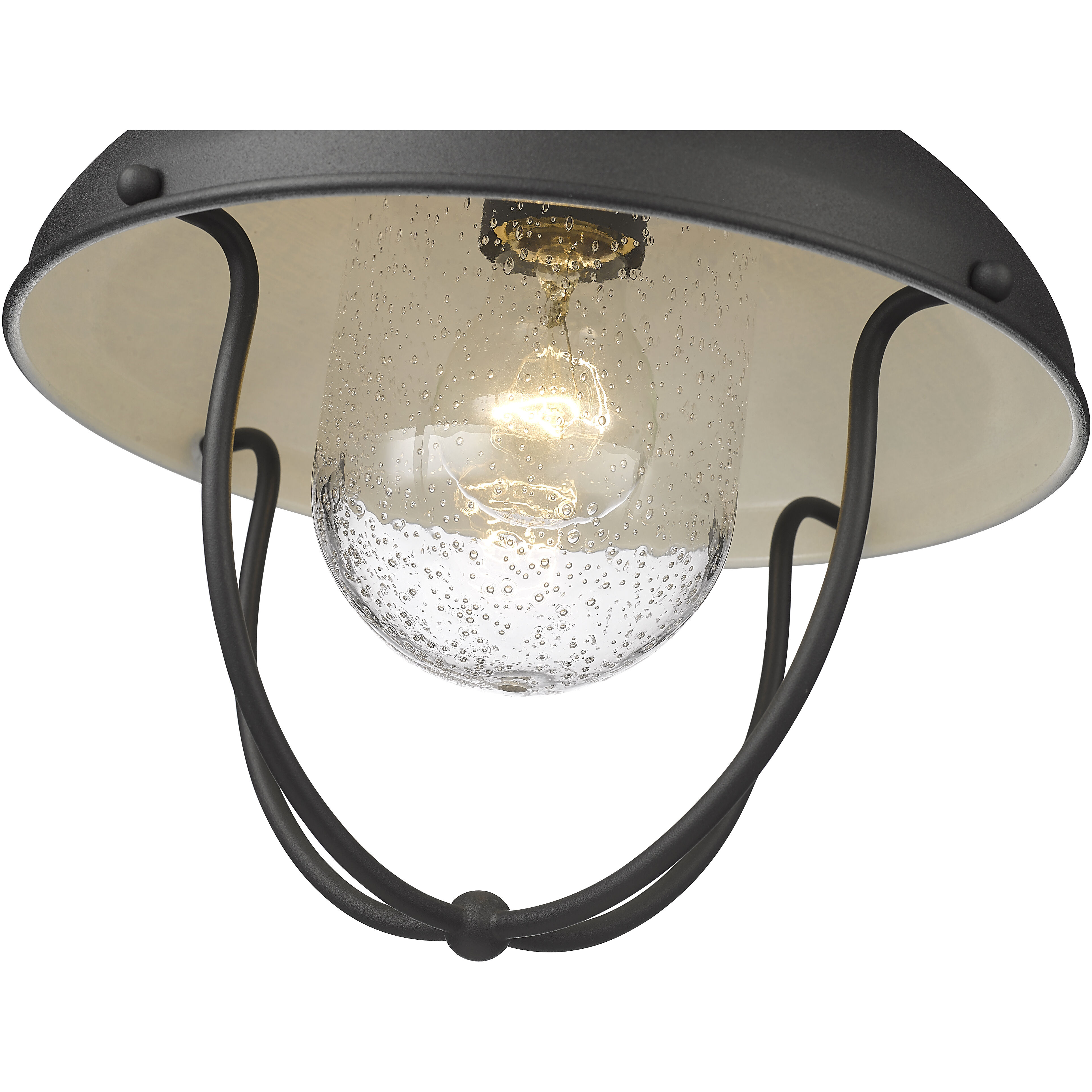 Ansel 1 Light 11 inch Black Outdoor Flush Mount