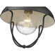 Ansel 1 Light 11 inch Black Outdoor Flush Mount