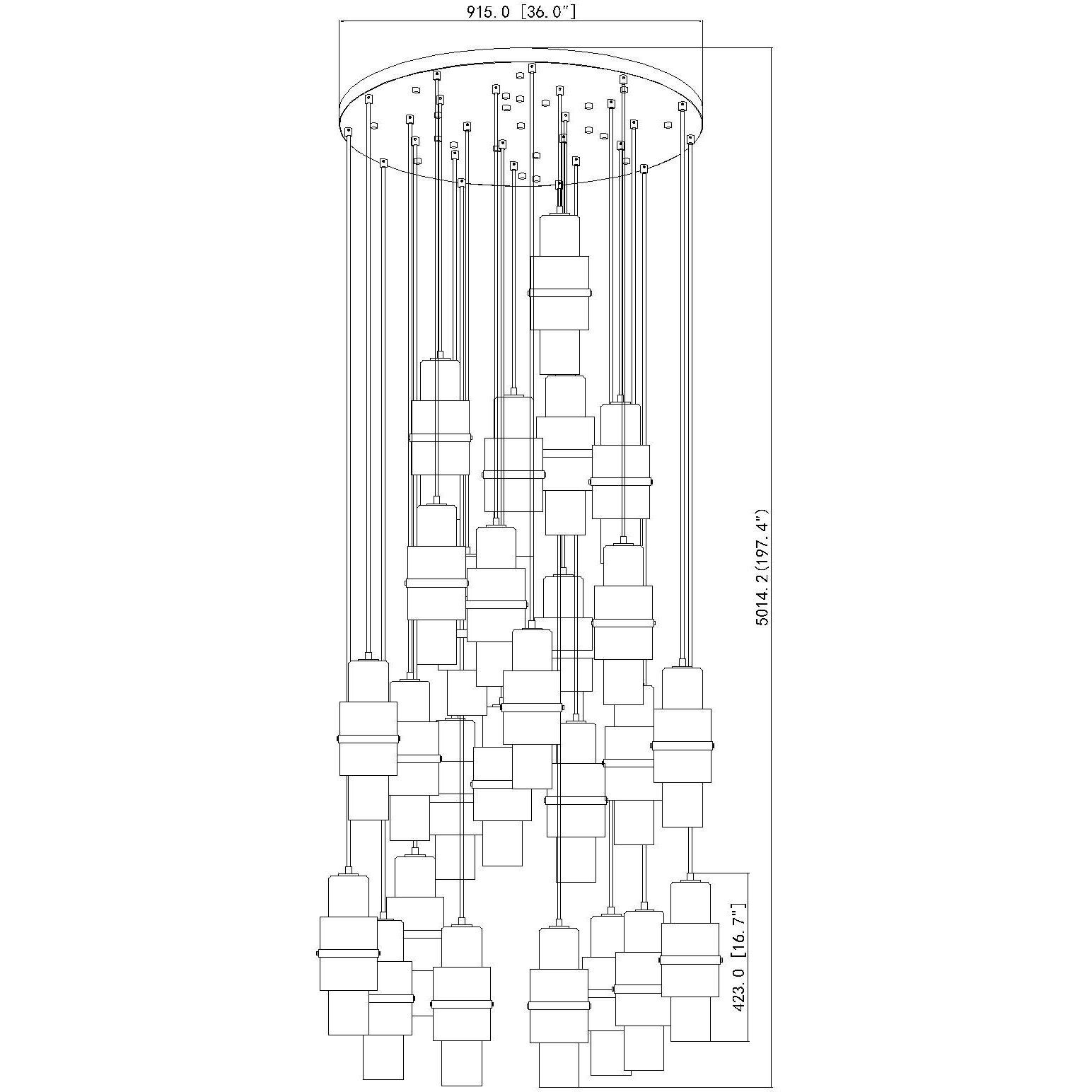 Cayden 27 Light 36 inch Modern Gold Chandelier Ceiling Light