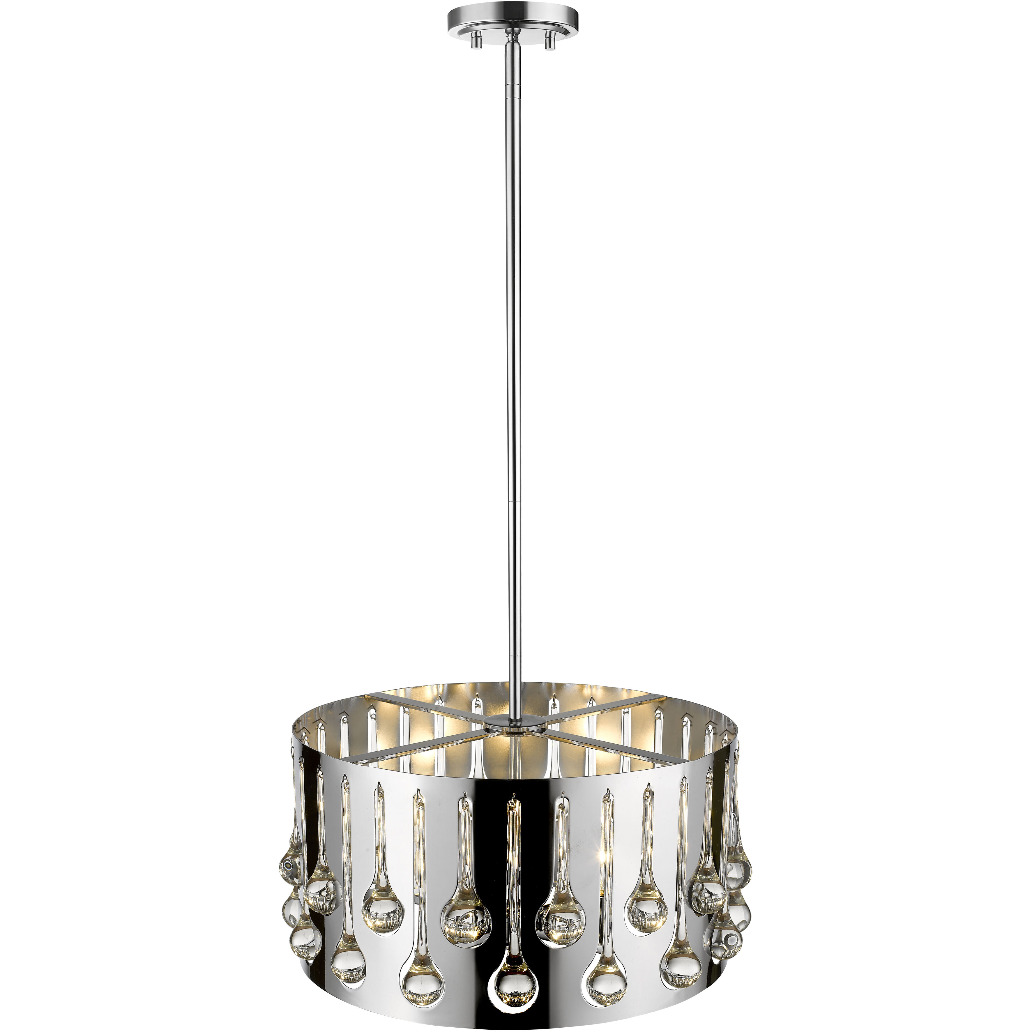Oberon 4 Light 17 inch Chrome Pendant Ceiling Light