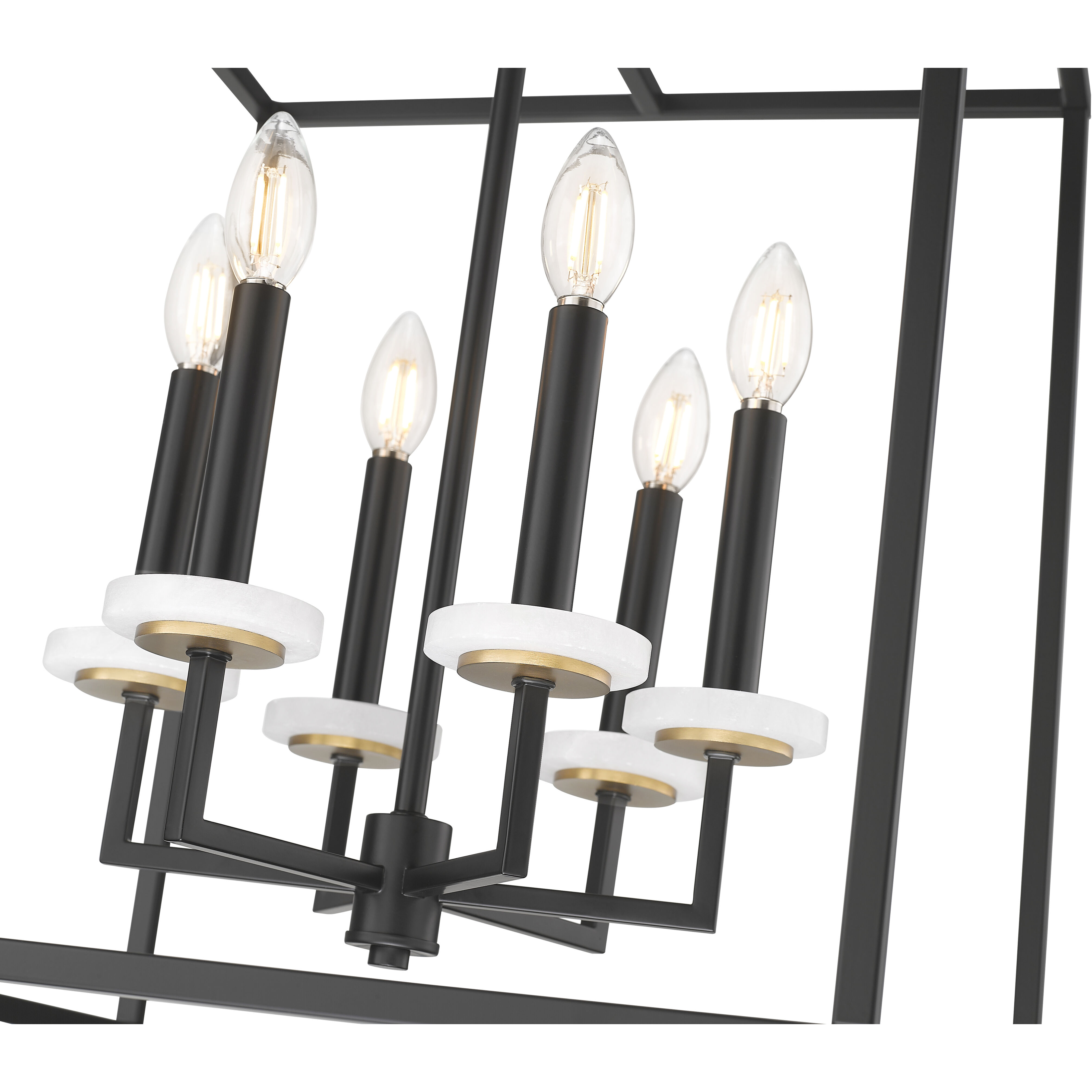 Gaultier 6 Light 18 inch Matte Black and Mondern Gold Chandelier Ceiling Light in Matte Black and Modern Gold