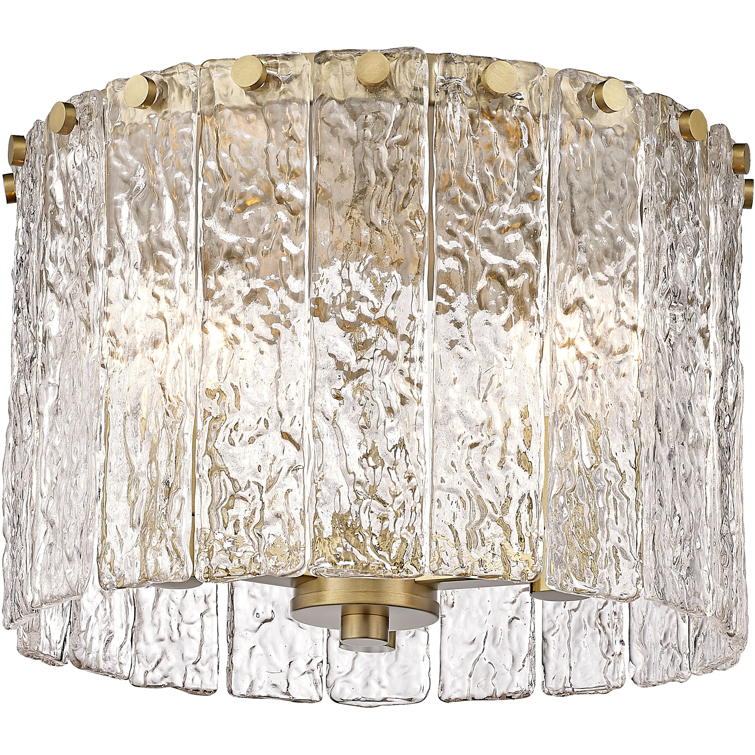 Glacier 3 Light 12.5 inch Modern Gold Flush Mount Ceiling Light