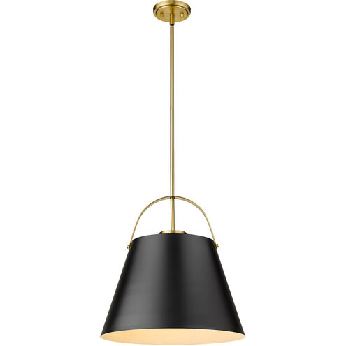 Z-Studio 1 Light 18 inch Matte Black and Heritage Brass Pendant Ceiling Light