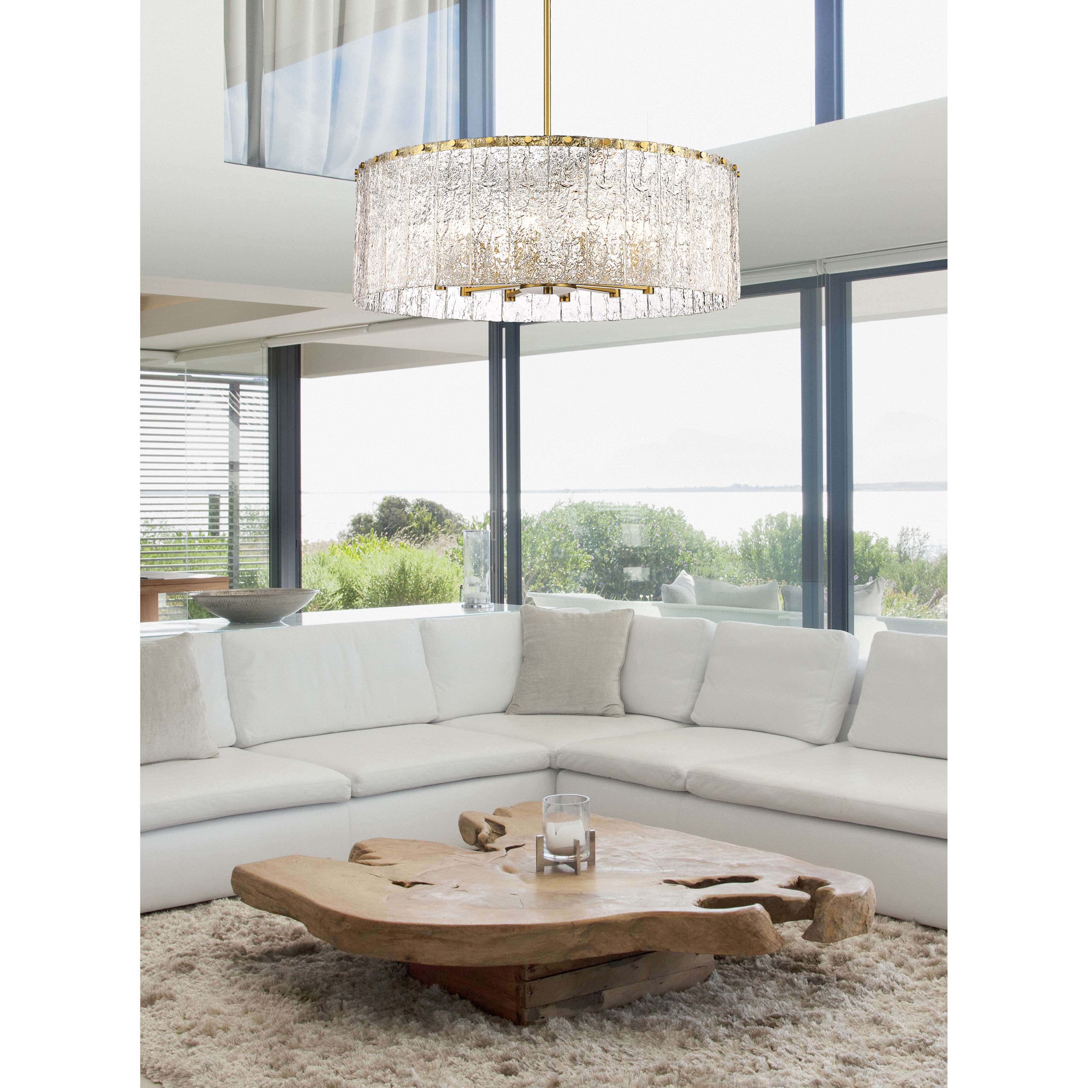 Glacier 12 Light 32.5 inch Modern Gold Chandelier Ceiling Light