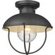 Ansel 1 Light 11 inch Black Outdoor Flush Mount