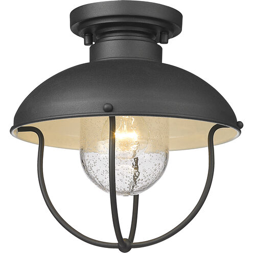 Ansel 1 Light 11 inch Black Outdoor Flush Mount