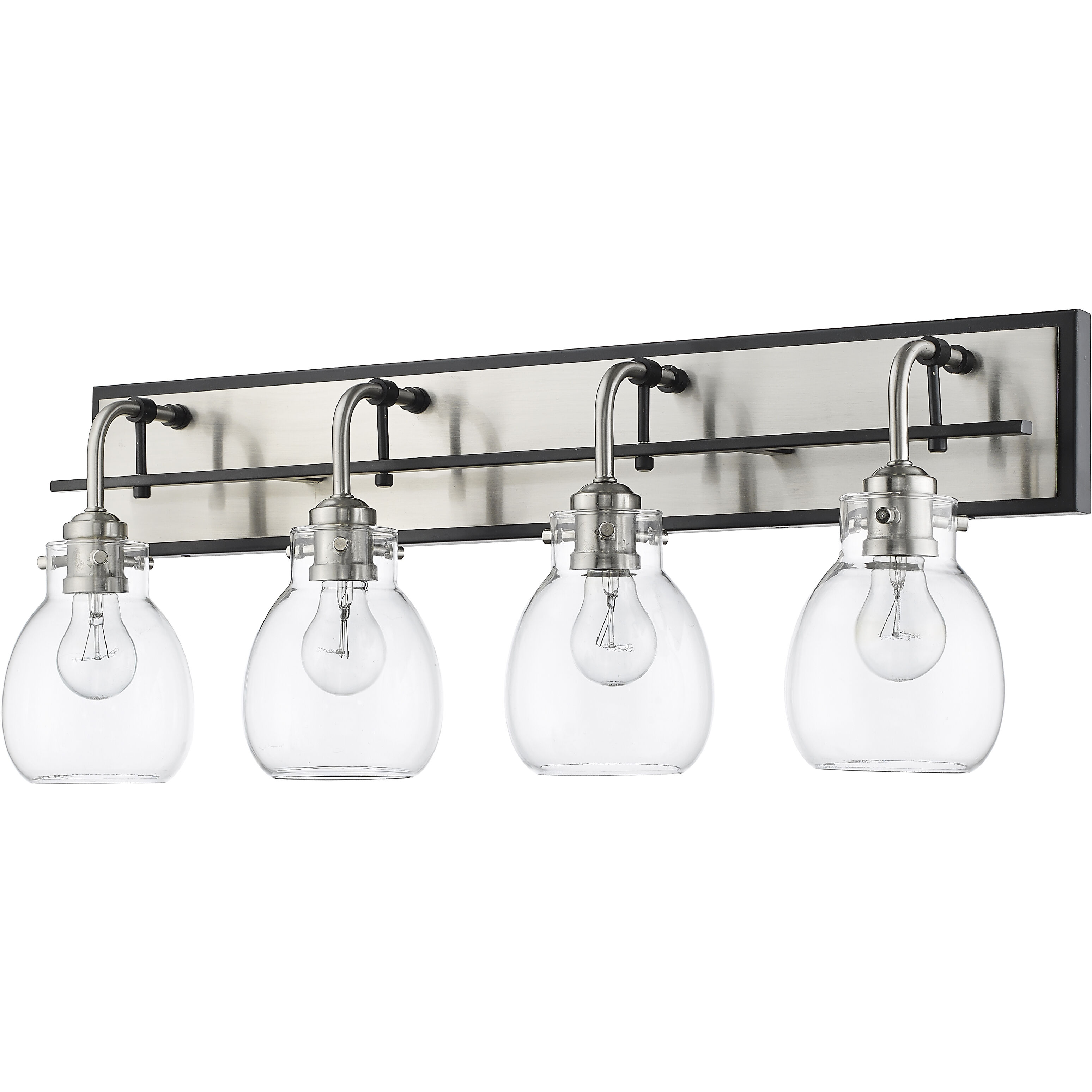 Kraken 4 Light 30 inch Matte Black and Brushed Nickel Vanity Wall Light