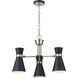 Soriano 3 Light 23.5 inch Matte Black and Brushed Nickel Chandelier Ceiling Light