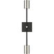 Calumet 2 Light 4.5 inch Matte Black and Polished Nickel Wall Sconce Wall Light