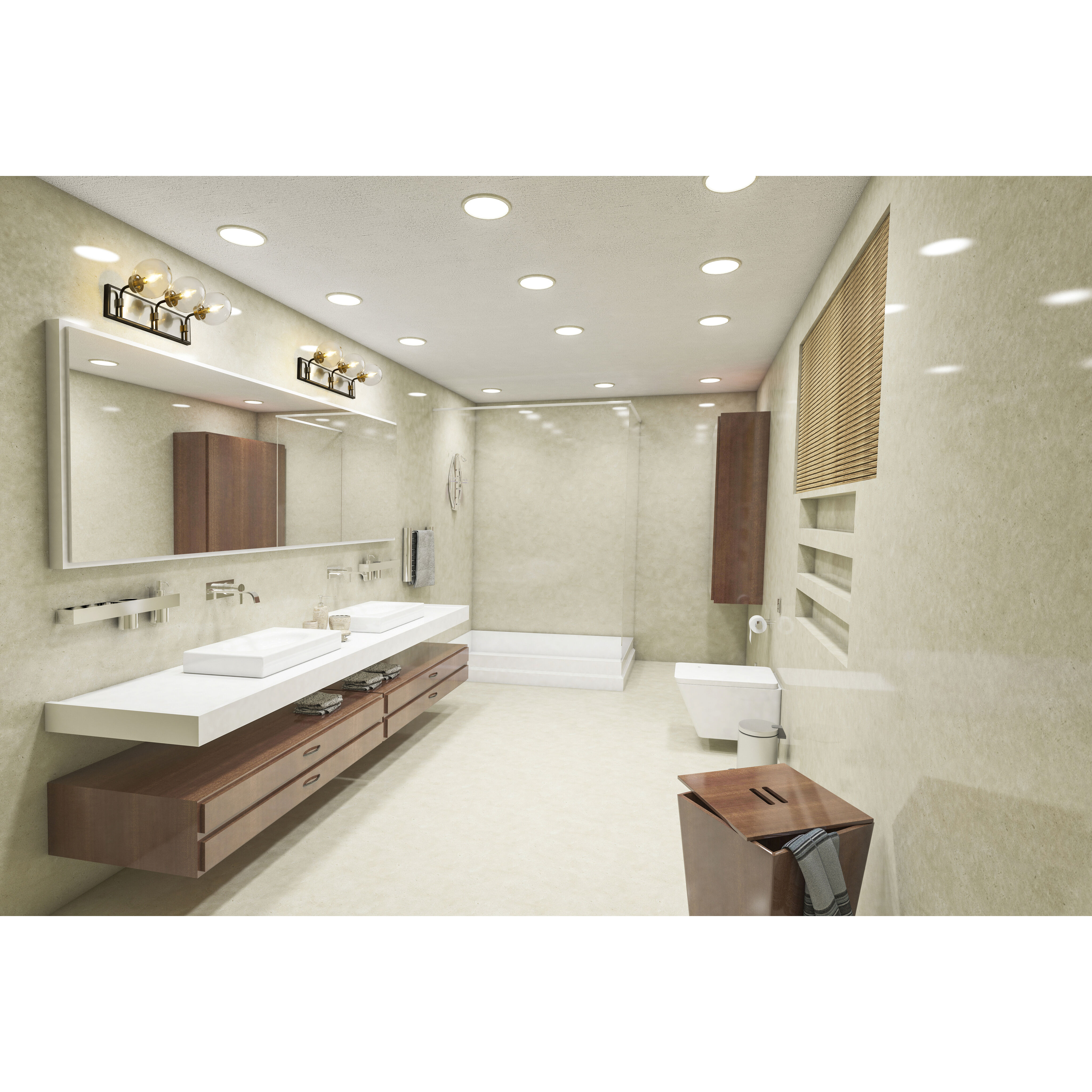 Parsons 3 Light 24 inch Matte Black and Brushed Nickel Vanity Wall Light