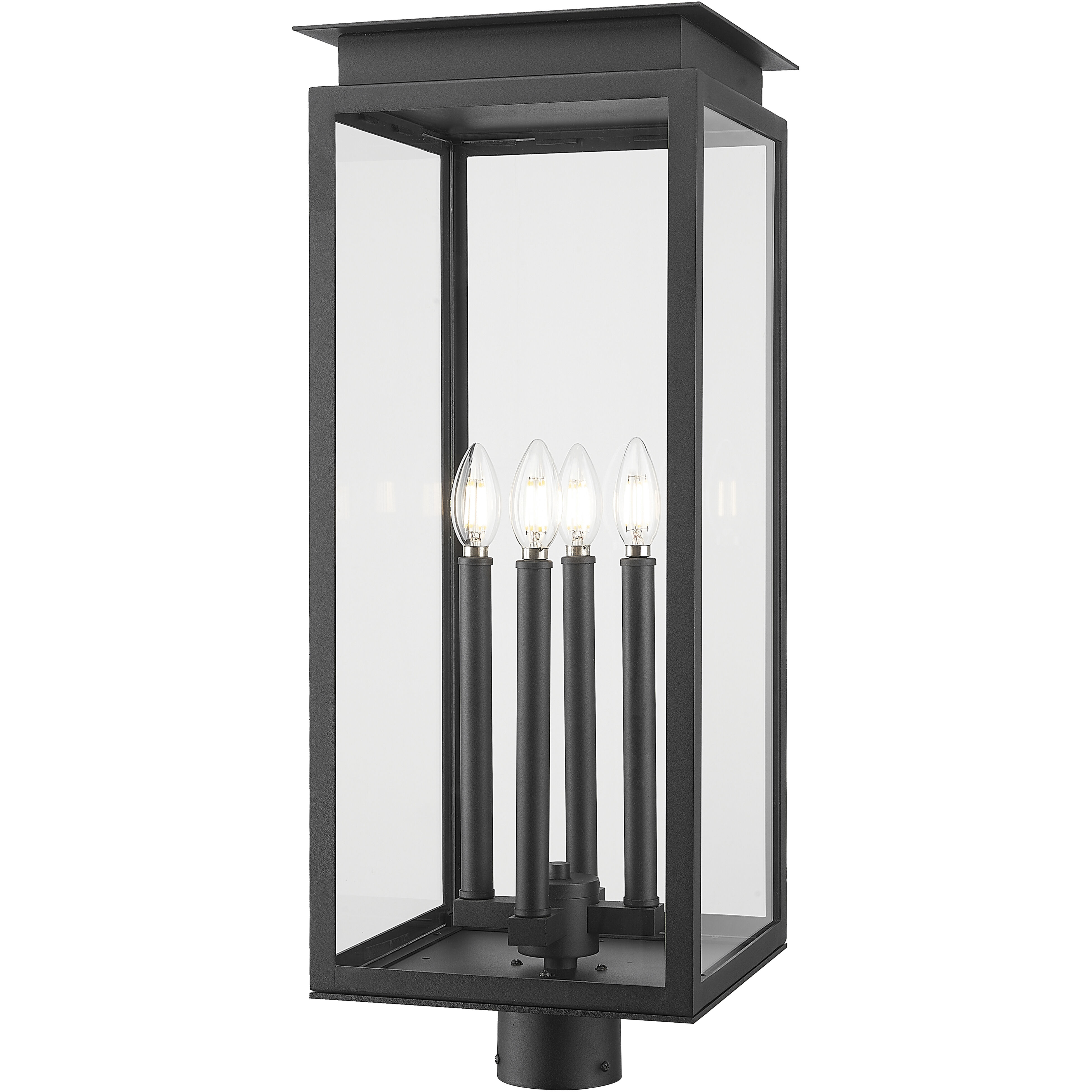 Nova 4 Light 27.5 inch Black Outdoor Post Mount Fixture