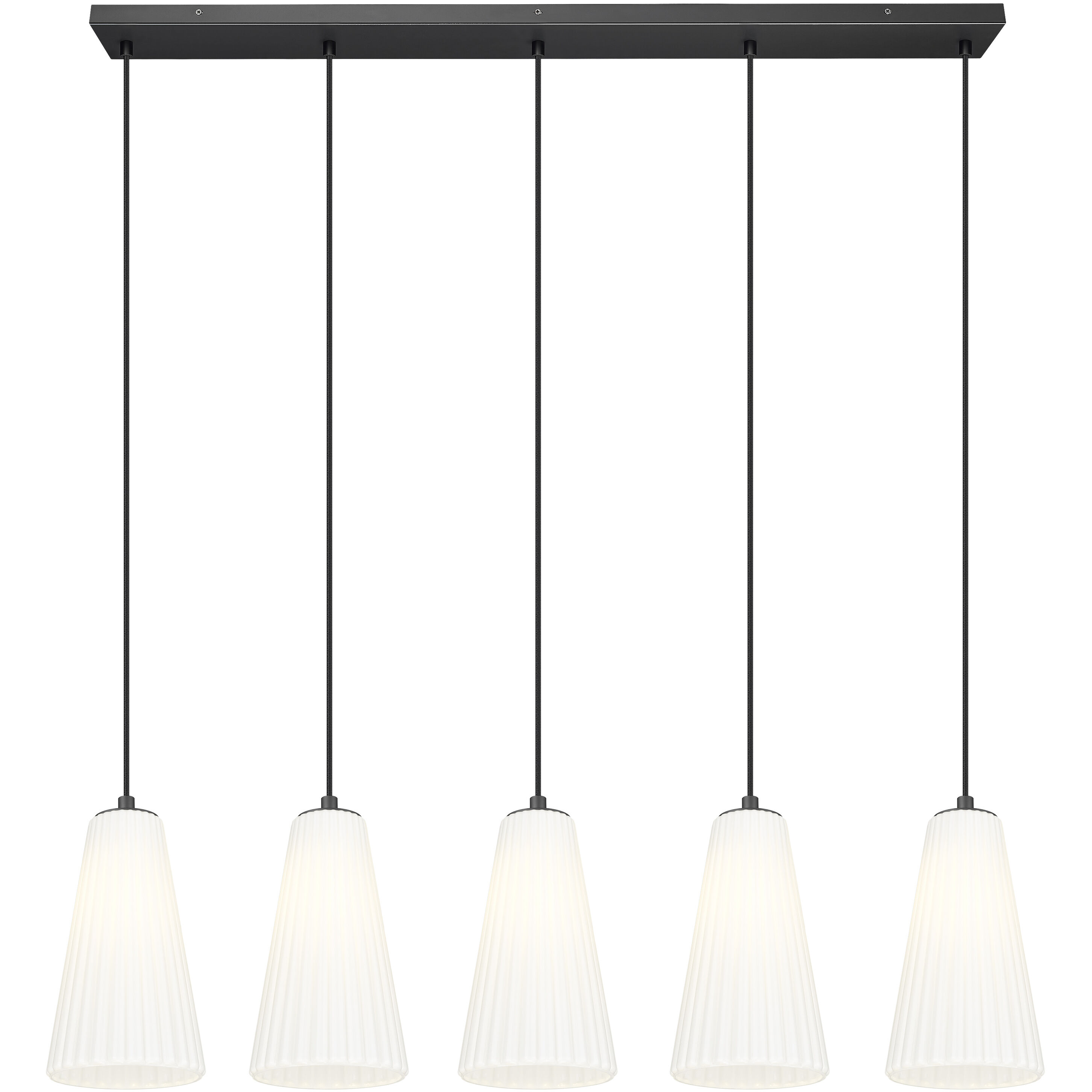 Farrell 5 Light 42 inch Matte Black Linear Chandelier Ceiling Light