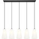Farrell 5 Light 42 inch Matte Black Linear Chandelier Ceiling Light