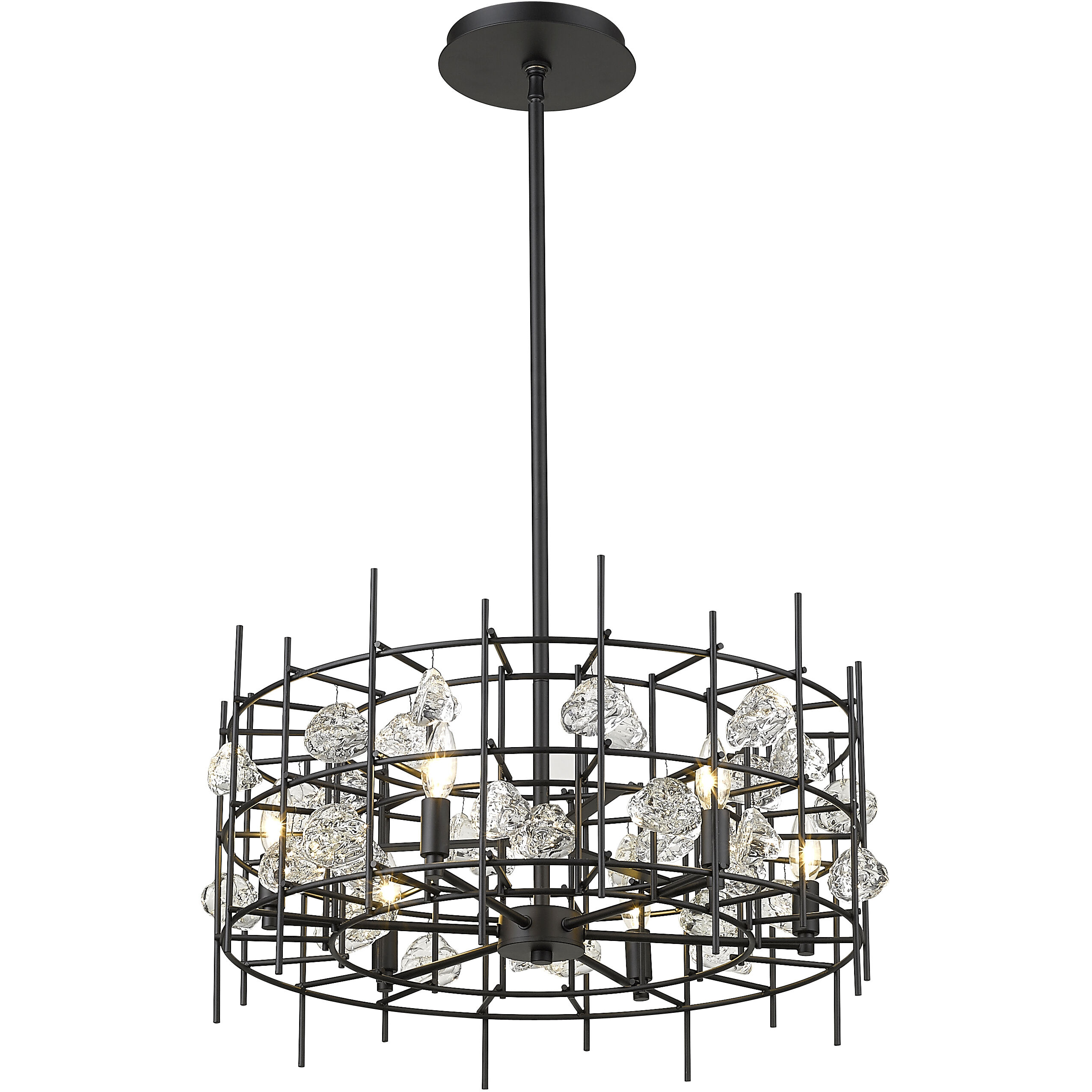 Garroway 6 Light 24 inch Matte Black Chandelier Ceiling Light