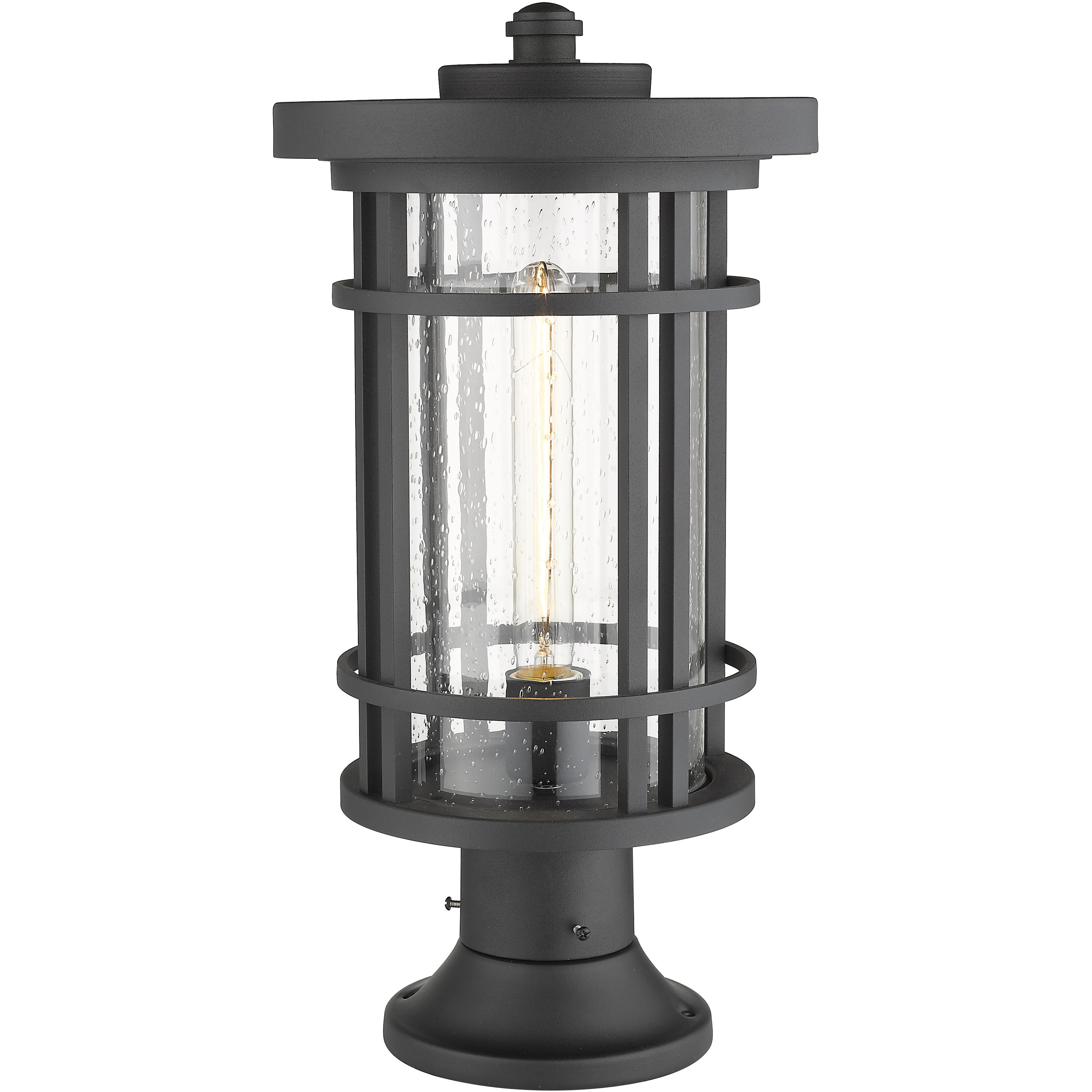 Jordan 1 Light 19.75 inch Black Outdoor Pier Mounted Fixture