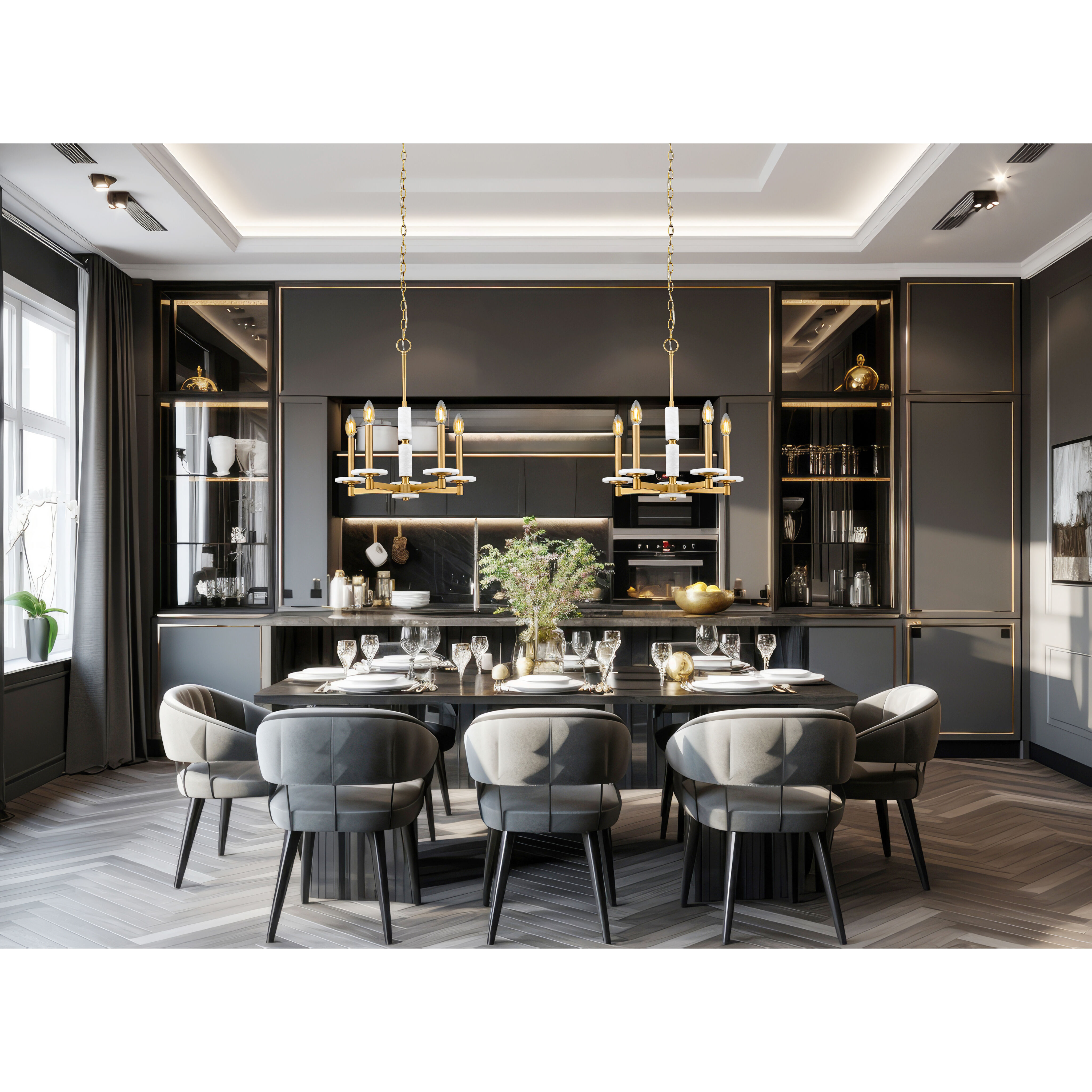 Kaden 5 Light 18 inch Modern Gold Chandelier Ceiling Light