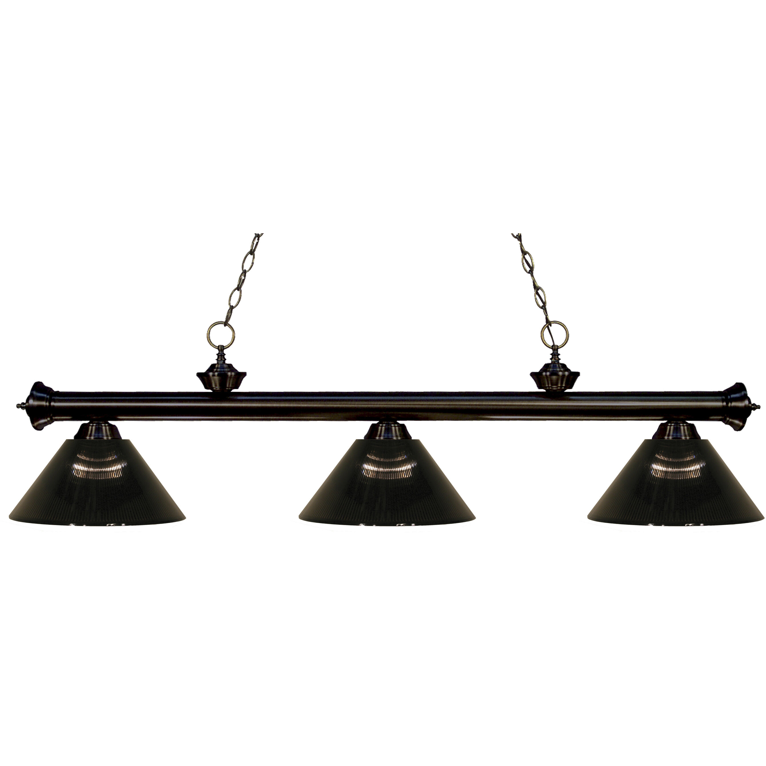 Riviera 3 Light 57 inch Bronze Billiard Ceiling Light in Smoke Acrylic, 10.65