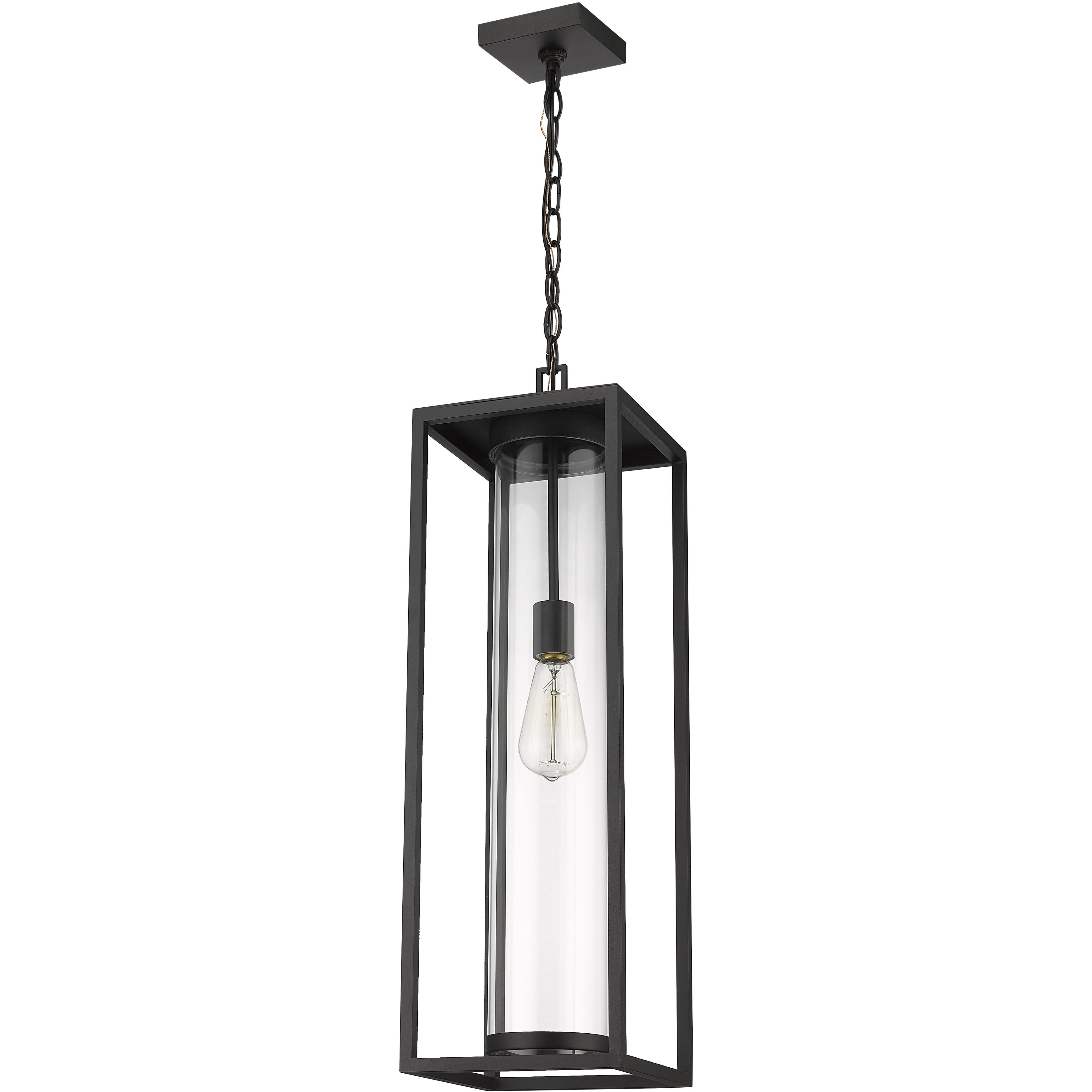 Dunbroch 1 Light 8 inch Black Outdoor Chain Mount Ceiling Fixture
