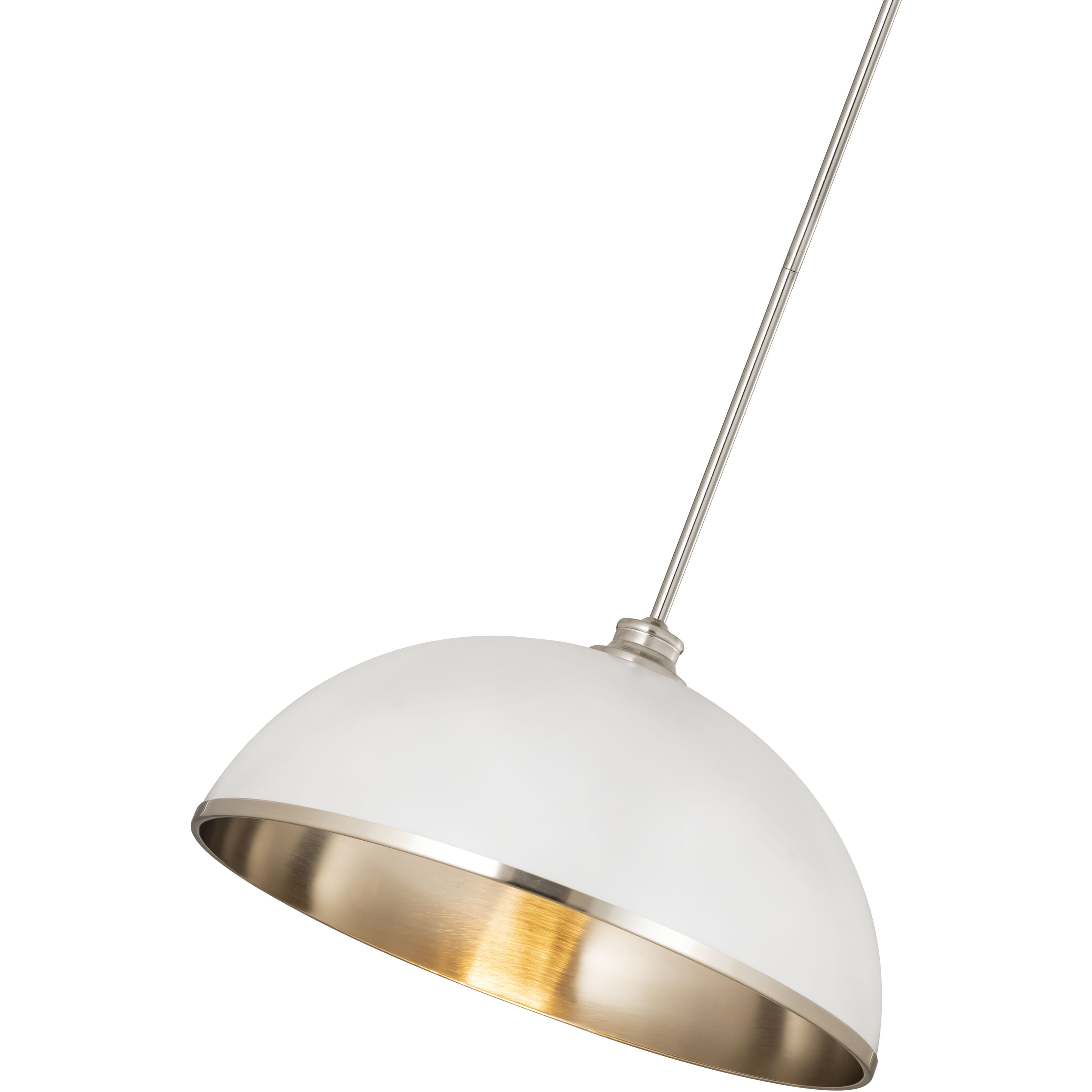 Landry 1 Light 20 inch Matte White and Brushed Nickel Pendant Ceiling Light