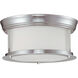 Sonna 2 Light 10.75 inch Brushed Nickel Flush Mount Ceiling Light in Matte Opal Glass