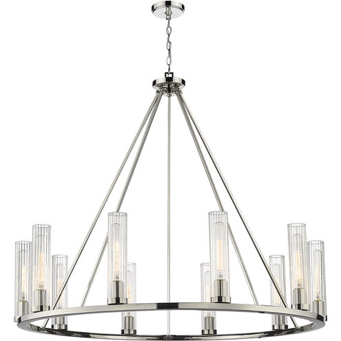 Beau 10 Light 46 inch Polished Nickel Chandelier Ceiling Light