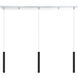 Forest LED 46 inch Chrome Linear Chandelier Ceiling Light in 3, 17, Matte Black Steel