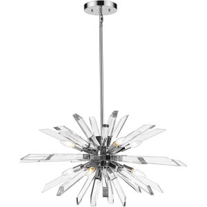 Burst 8 Light 33.25 inch Chrome Chandelier Ceiling Light in 45