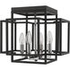 Titania 4 Light 14 inch Black and Chrome Flush Mount Ceiling Light in 5.5