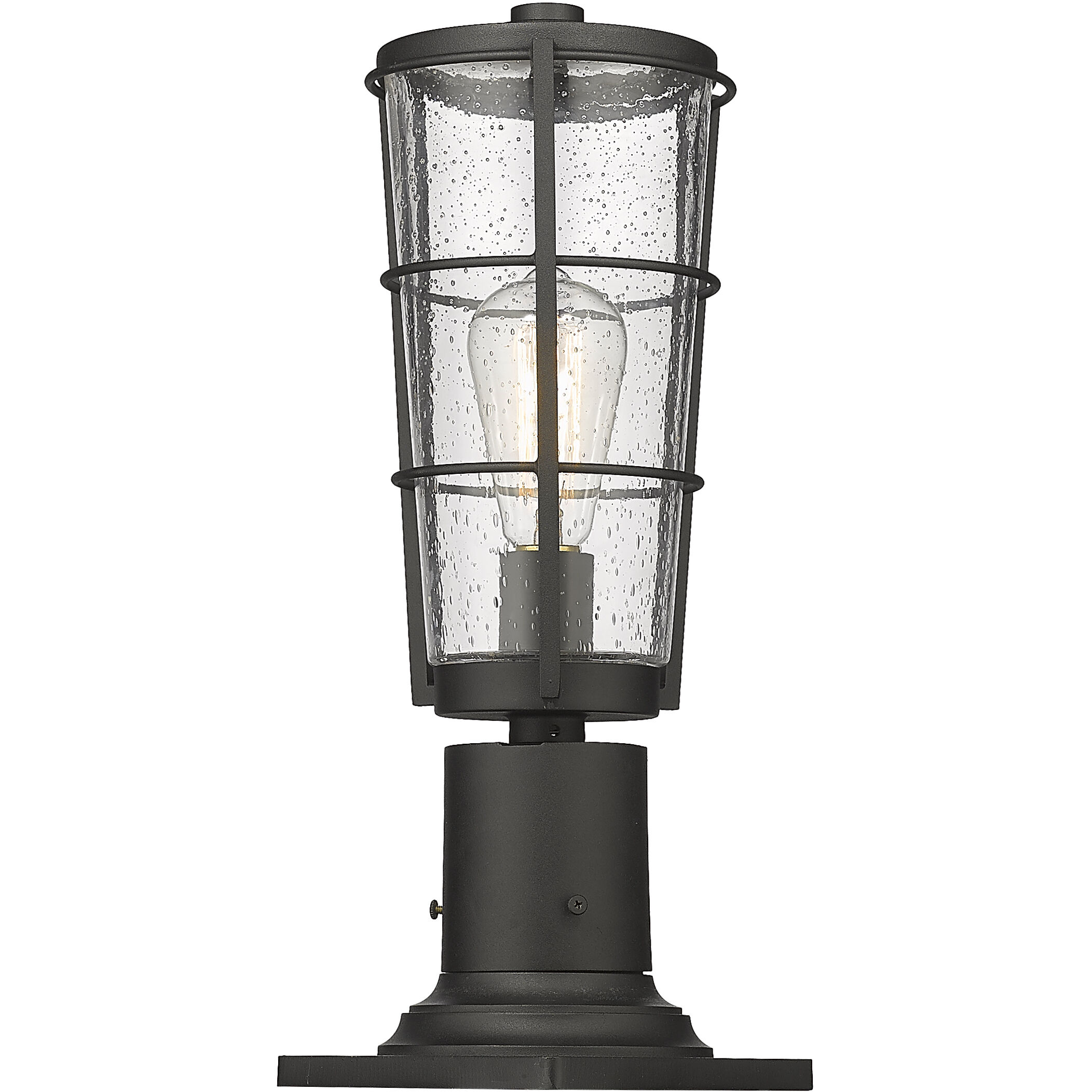 Helix 1 Light 17.25 inch Black Outdoor Pier Mounted Fixture