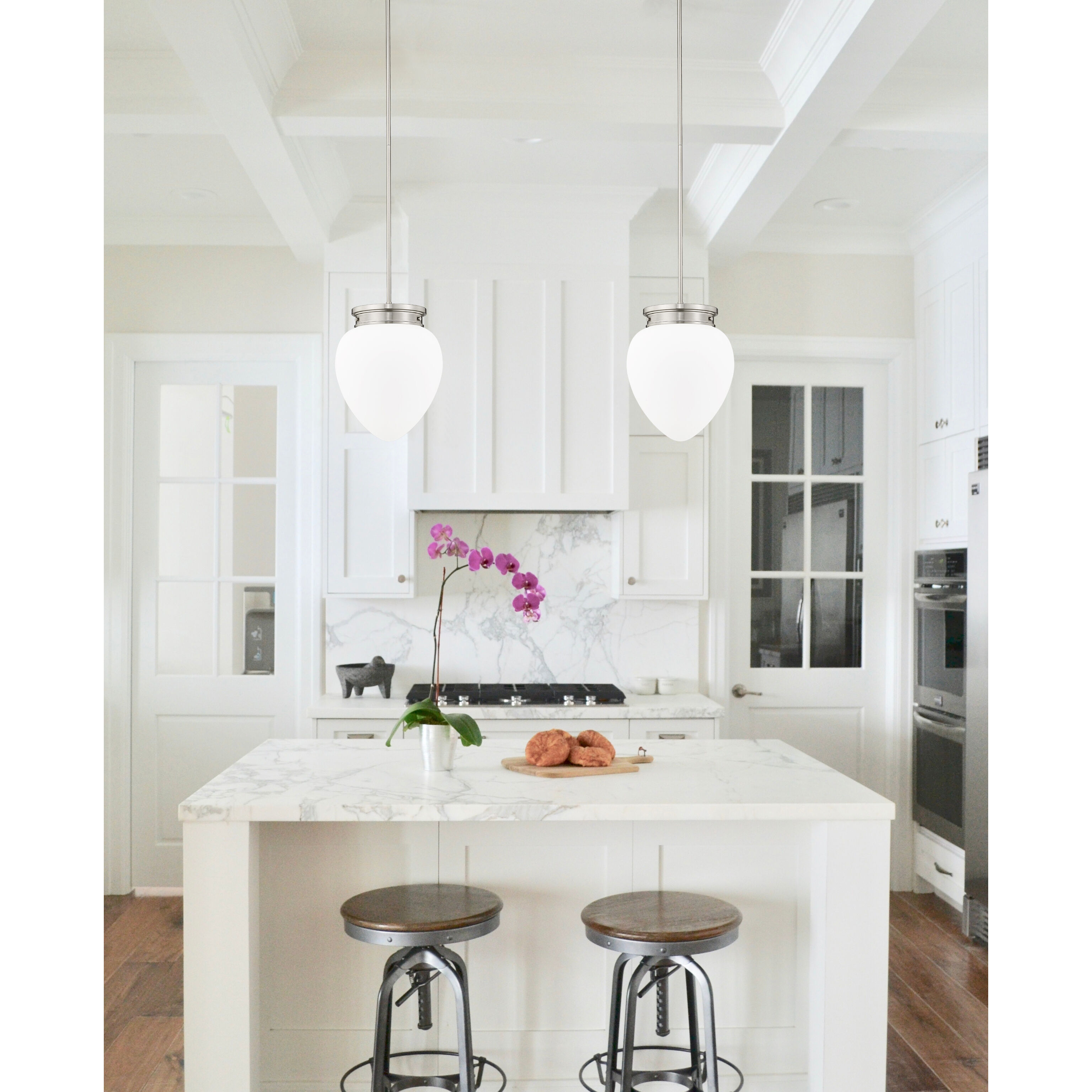 Gideon 1 Light 12.5 inch Brushed Nickel Pendant Ceiling Light