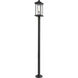 Portland 1 Light 97 inch Black Outdoor Post Mounted Fixture in Clear Beveled Glass, 21.75