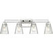 Lyna 4 Light 30.5 inch Chrome Vanity Wall Light