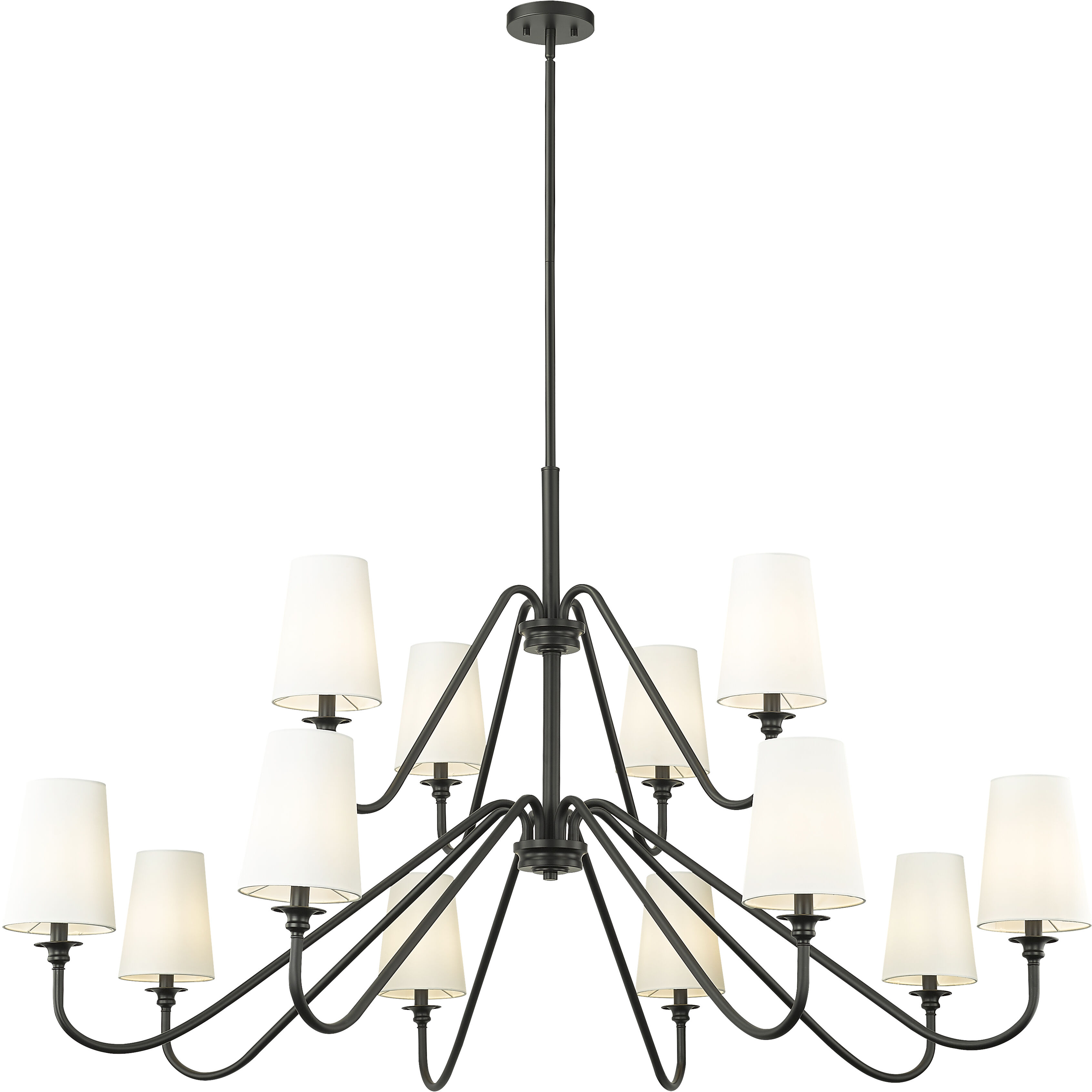 Gianna 12 Light 60.25 inch Matte Black Chandelier Ceiling Light