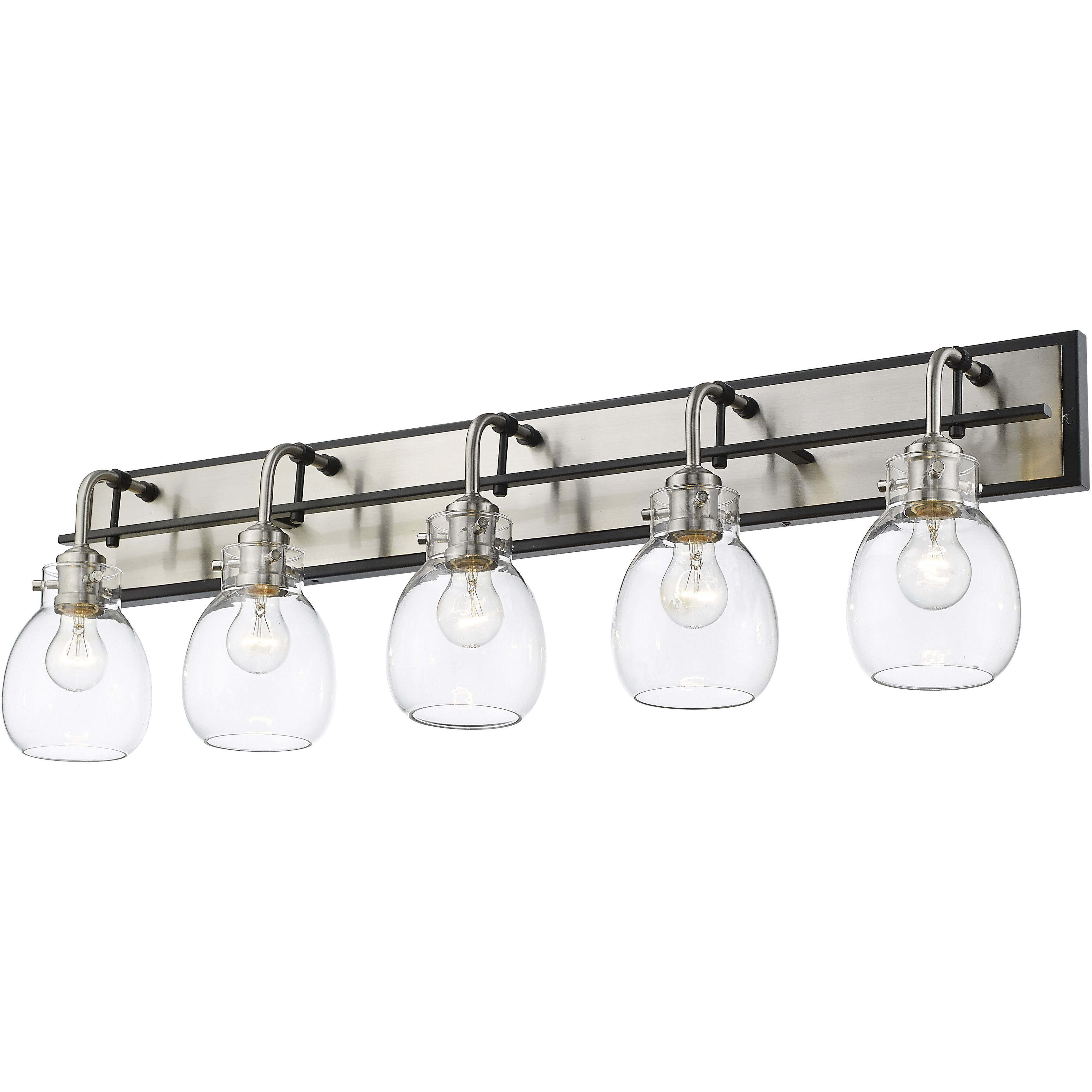 Kraken 5 Light 38 inch Matte Black and Brushed Nickel Vanity Wall Light