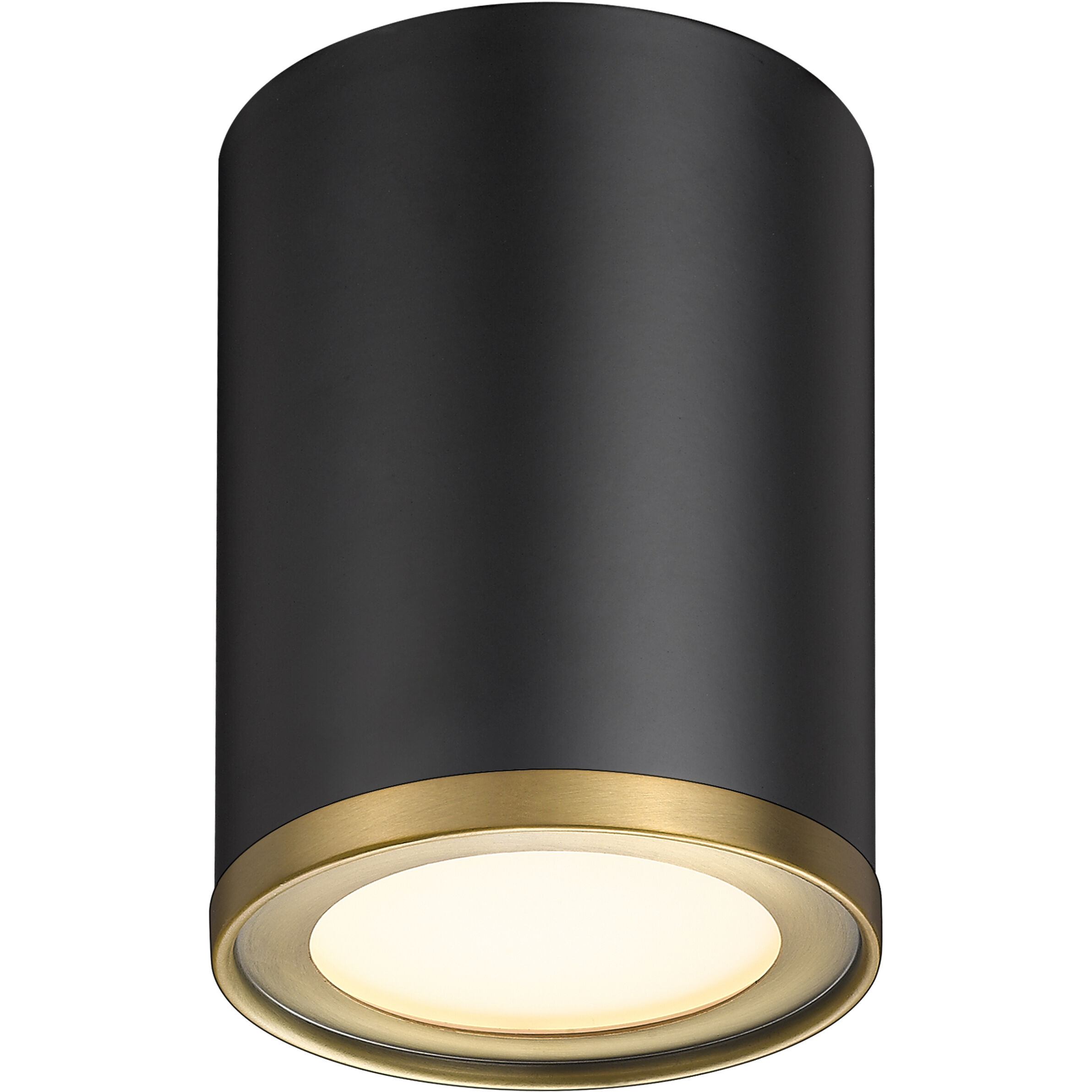 Arlo 1 Light 5.25 inch Matte Black and Rubbed Brass Flush Mount Ceiling Light