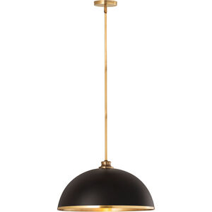 Landry 1 Light 20 inch Matte Black/Rubbed Brass Pendant Ceiling Light in Matte Black and Rubbed Brass