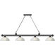 Cordon 4 Light 81.25 inch Bronze Plate Billiard Ceiling Light in White Linen Glass